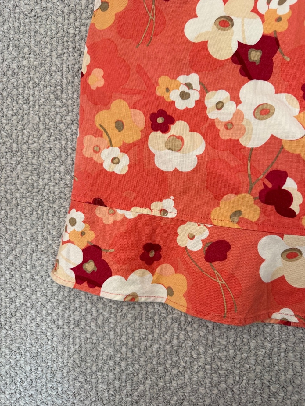 LOFT Coral-Orange Floral Skirt Size 14P summer vacation resort wear - Picture 14 of 14